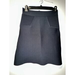BCBGMAXAZRIA Black Ribbed Knit Bandage Mini Skirt Bodycon A-line Size S